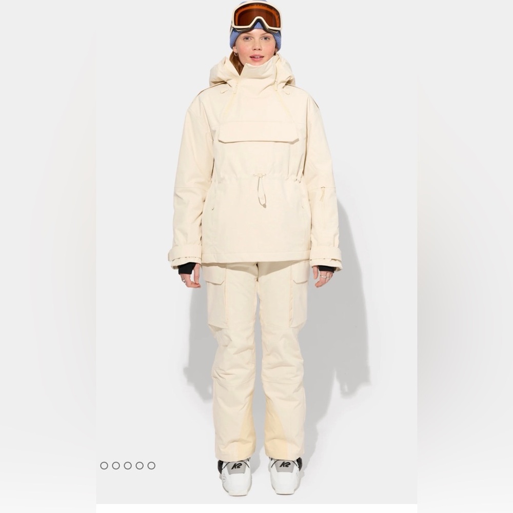 Halfdays Ronne Sky Jacket Quarter-Zip & Pants Set Women’s Size M Oat Milk NWT